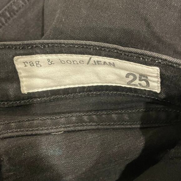 Rag & Bone Legging Jean Womens 25 Black Distressed Denim Goth Emo Skinny - Picture 7 of 8